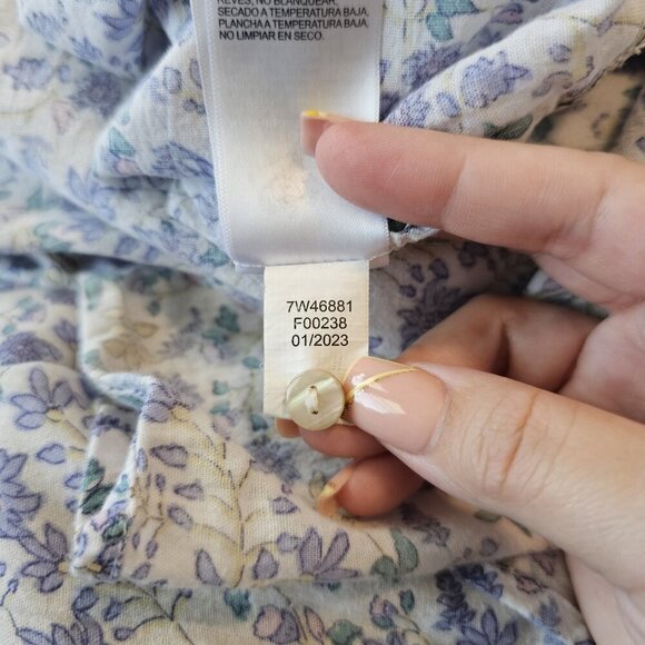 Lucky Brand Ditsy Floral Drapey Cotton Tunic Boxy Relaxed Coastal Cottage Core L - Picture 10 of 12
